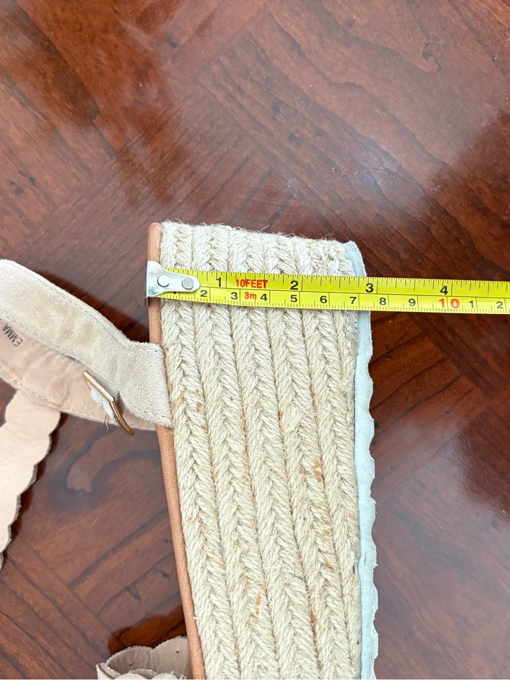 Women’s Cream Espadrille Platform Sandals with Scalloped Strap - Picture 7 of 8